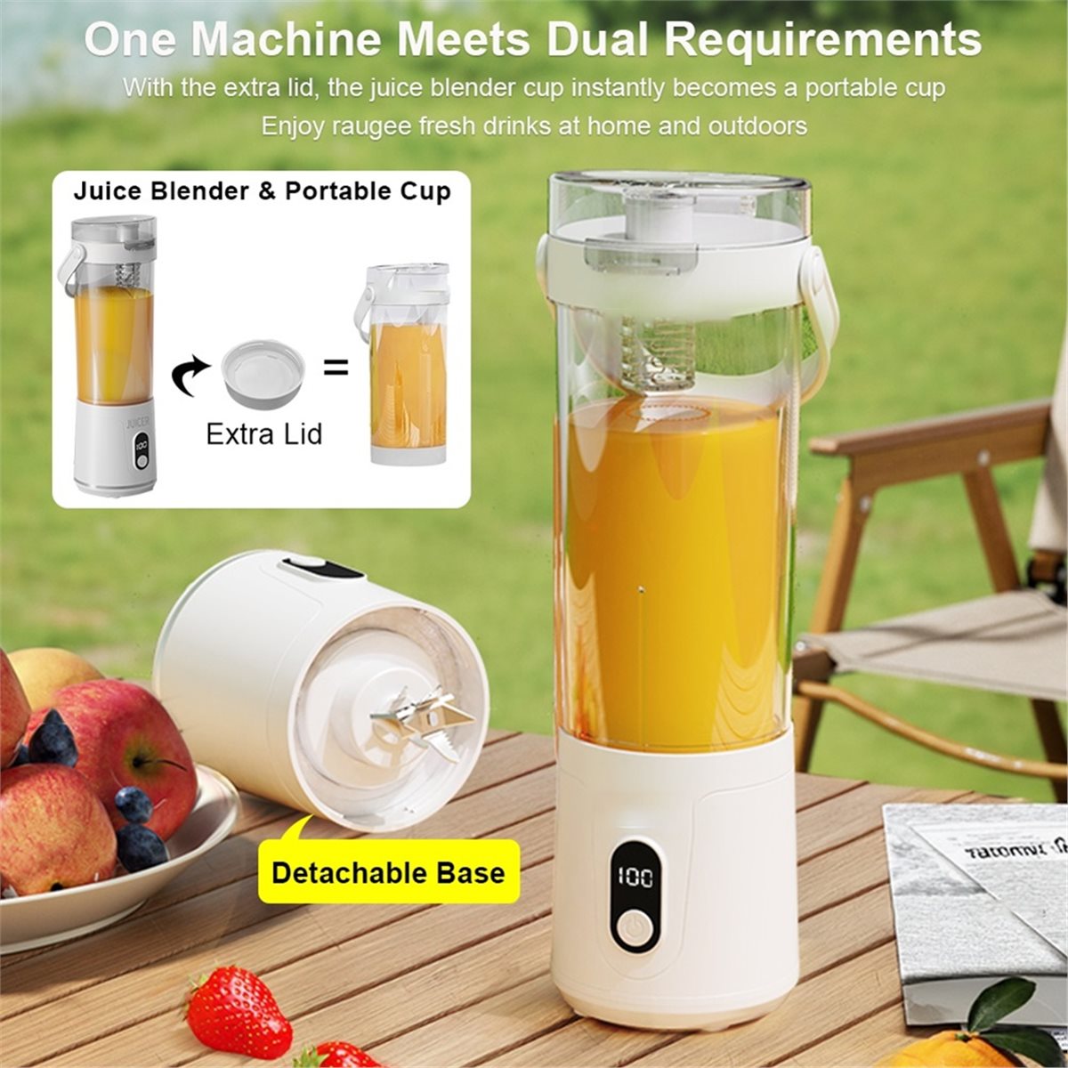 Portable Blender Usb Rechargeable - RECOMENDAR】Licuadora eléctrica portátil, vaso para jugos,