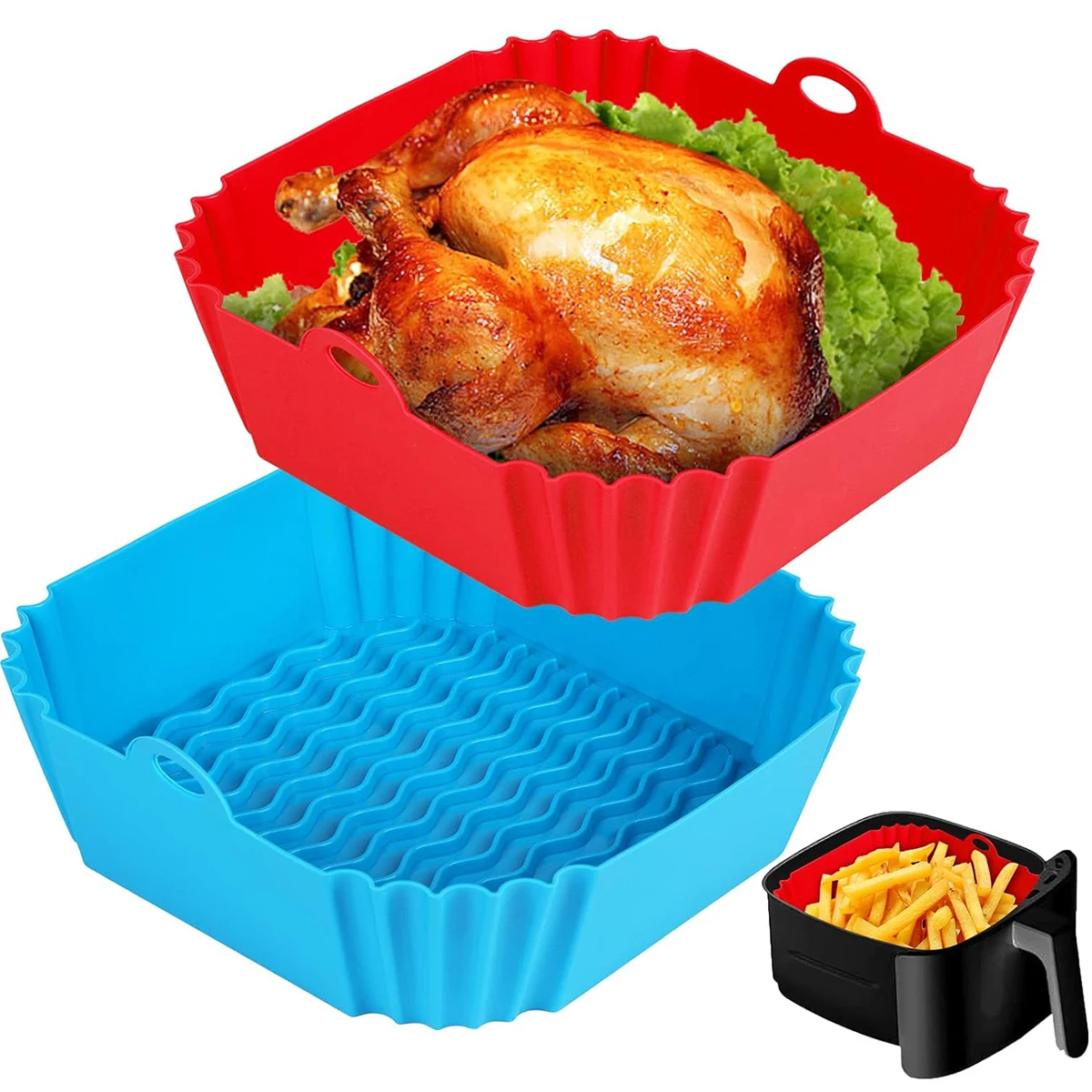 Air Fryer Silicone Pot Liner - Revestimientos de Silicona para Freidora de
