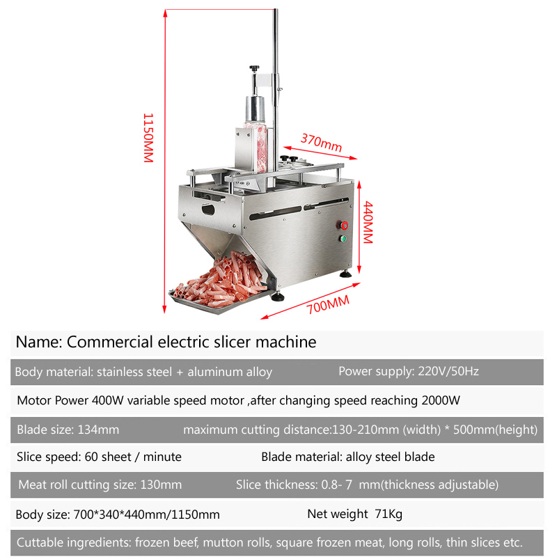 Cortadora de carne eléctrica,  - Automatic Meat Slicer Home reseña y precio